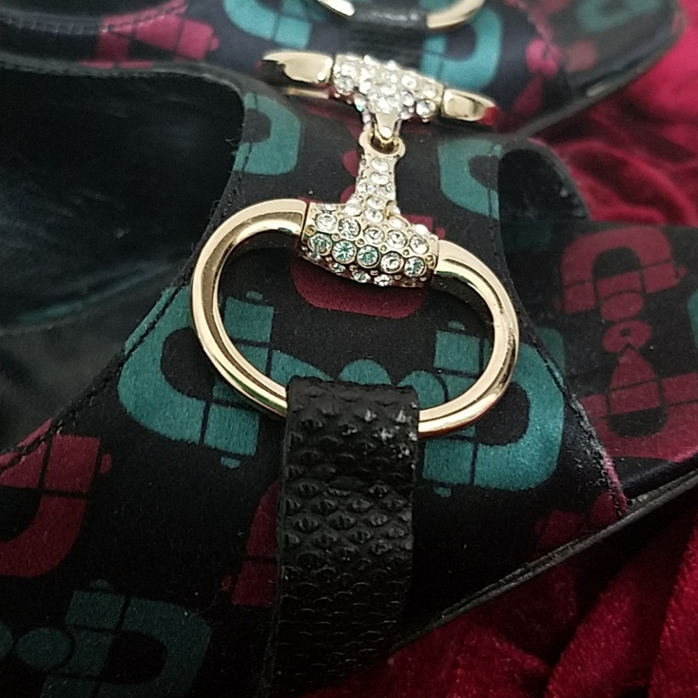 Gucci crystal horsebit accent peeptoe - Picture 4 of 7